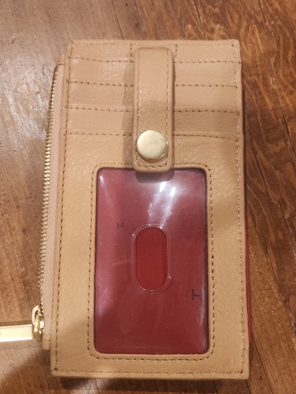 Hammitt Tan/Brushed Gold Leather Snap Card Wallet #210. - Picture 3 of 3
